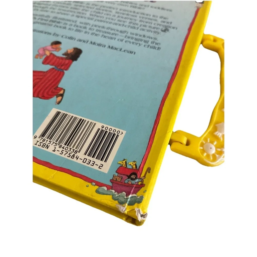 Baby's First Bible Catholic Board Book Peek Trough Windows Carry Handle Vintage